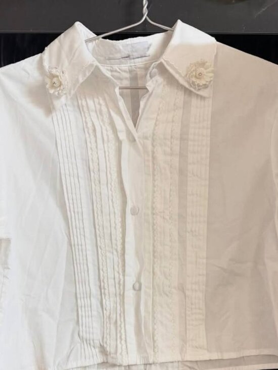 Tops - White Long Sleeve Blouse